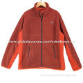 Men's soft warm jacket, made of 100% polyester double knit polar fleece, melange color